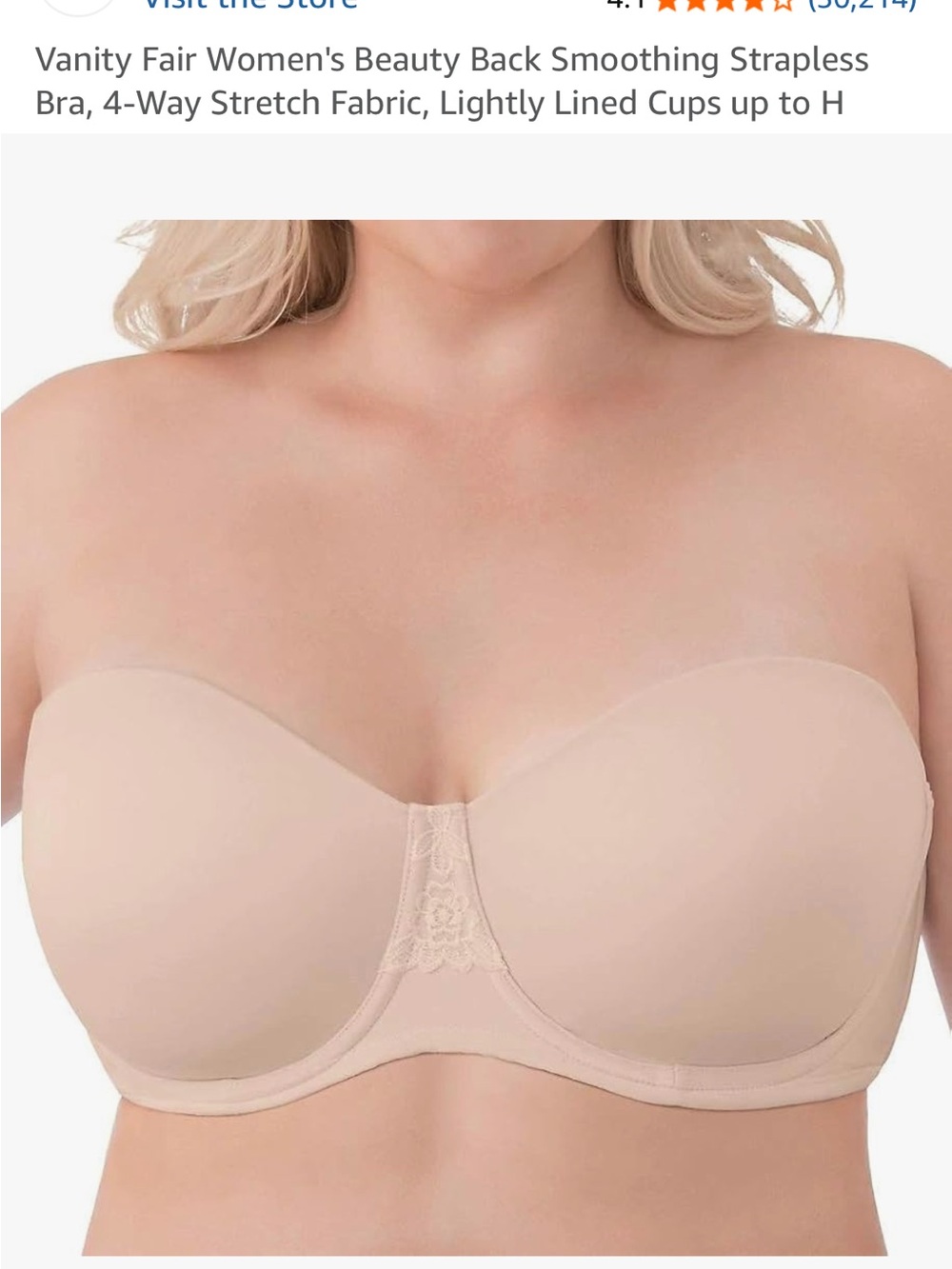 Vanity Fair Beauty Back Strapless Bra